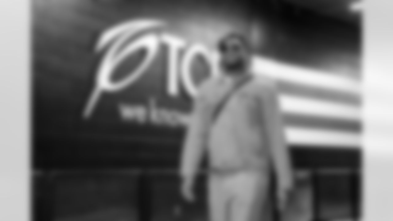 Defensive end Isaiah McGuire (57) before a NFL football game between the Buffalo Bills and Cleveland Browns on December 21, 2025 at Huntington Bank Field.