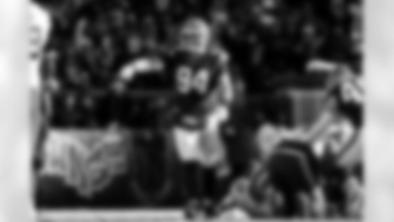 during a NFL football game between the Buffalo Bills and Cleveland Browns on December 21, 2025 at Huntington Bank Field.