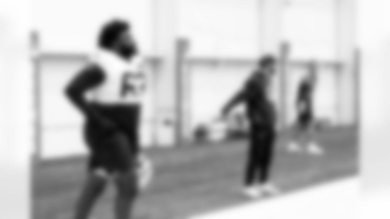 Offensive tackle Jeremiah Byers (63) during practice at CrossCountry Mortgage Campus on December 10, 2025.