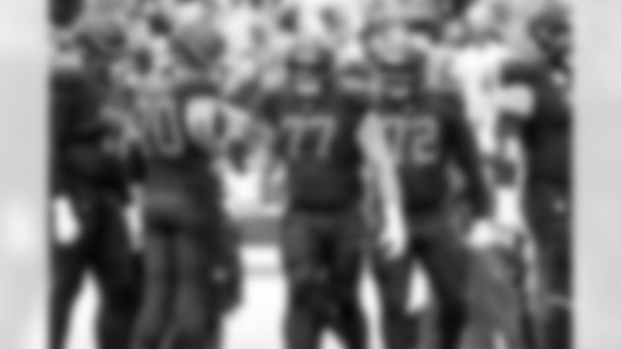 Offensive guard Zak Zinter (70), Offensive guard Wyatt Teller (77), and Offensive tackle KT Leveston (72) during a NFL football game between the Miami Dolphins and Cleveland Browns on October 19, 2025 at Huntington Bank Field.