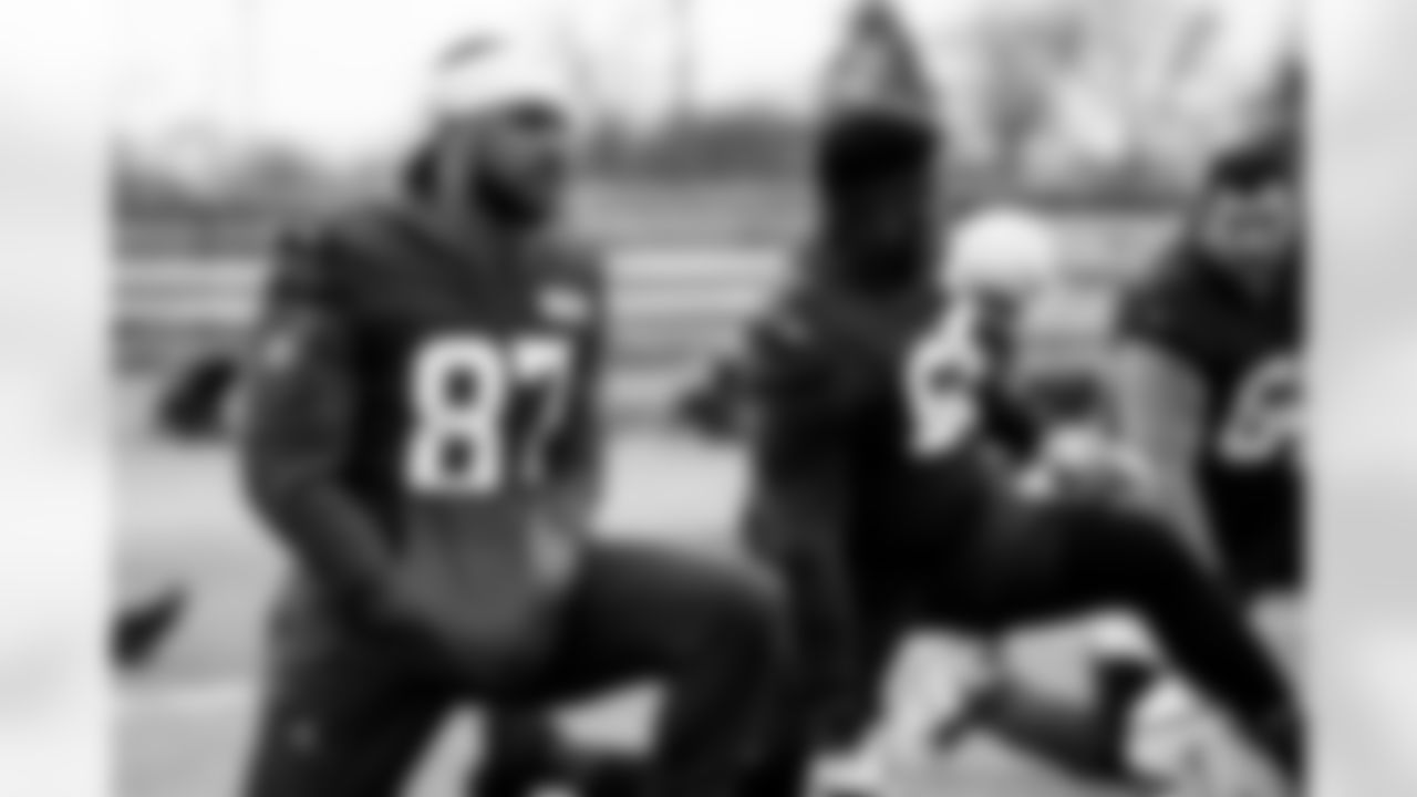 Tight end Tre' McKitty (87) during practice at CrossCountry Mortgage Campus on December 26, 2024.
