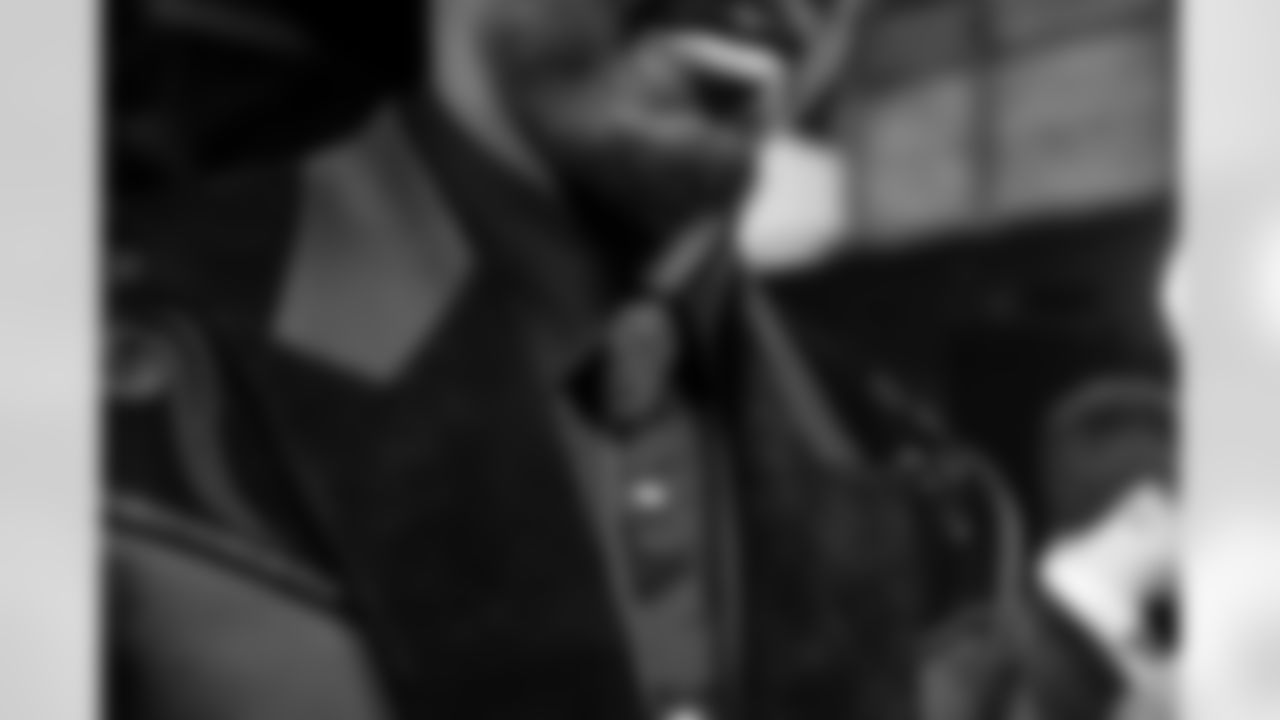 Defensive end Myles Garrett (95) on the red carpet before the 2026 NFL Honors at the Palace of Fine Arts in San Francisco on February 5, 2026.