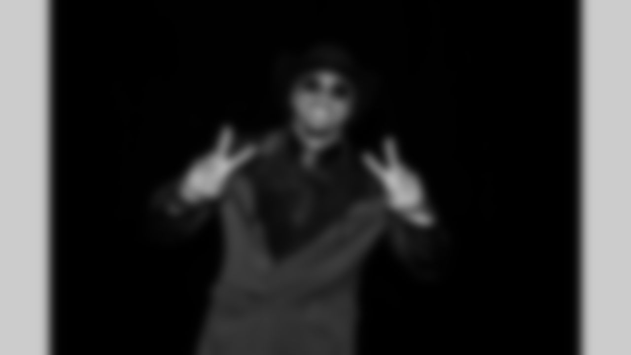 Defensive end Myles Garrett (95) after winning AP Defensive Player of the Year Award at the 2026 NFL Honors at the Palace of Fine Arts in San Francisco on February 5, 2026.