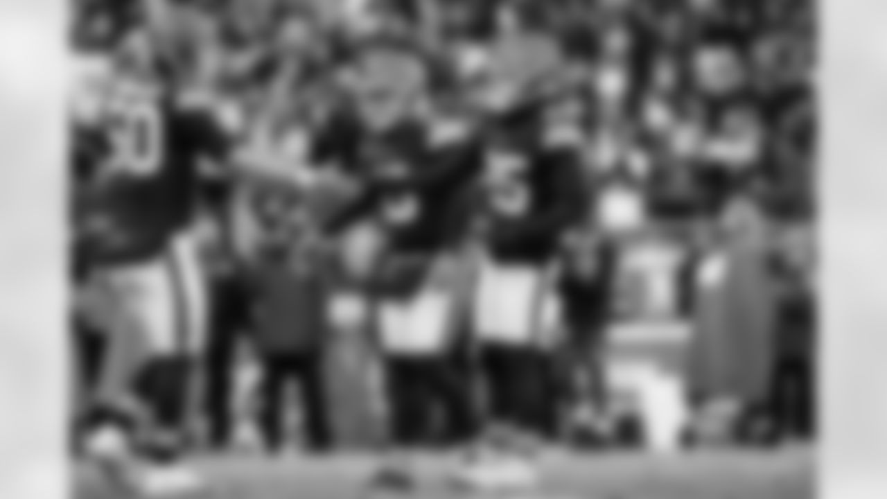 Long snapper Rex Sunahara (50) and Kicker Andre Szmyt (25) during a NFL football game between the Buffalo Bills and Cleveland Browns on December 21, 2025 at Huntington Bank Field. The Browns lost 20-23.