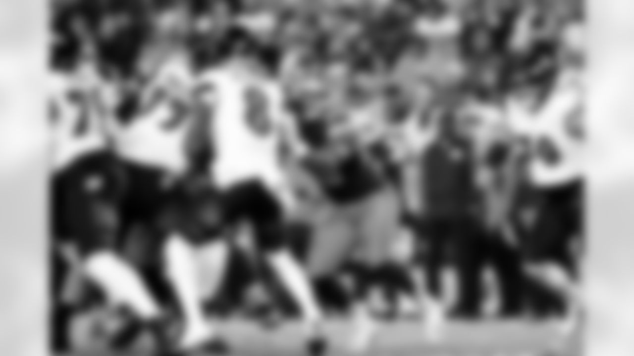 Defensive end Myles Garrett (95) during a NFL football game between the Baltimore Ravens and Cleveland Browns on November 16, 2025 at Huntington Bank Field.