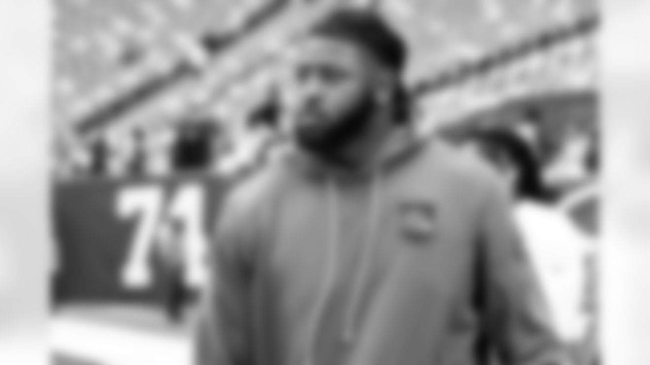 Defensive end Alex Wright (91) before a NFL football game between the Cleveland Browns and New York Jets on November 9, 2025 at MetLife Stadium.