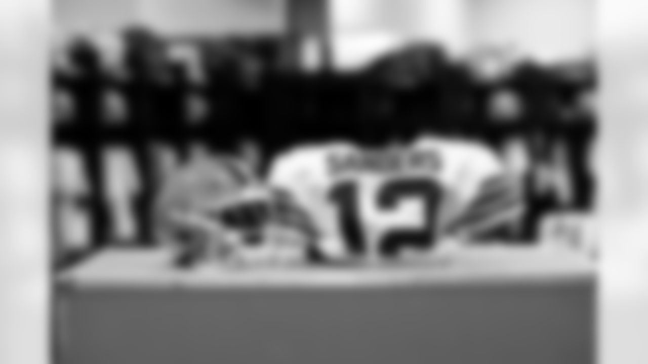 Quarterback Shedeur Sanders' jersey and helmet before a preseason NFL football game between the Cleveland Browns and Carolina Panthers on August 8, 2025 at Bank of America Stadium.