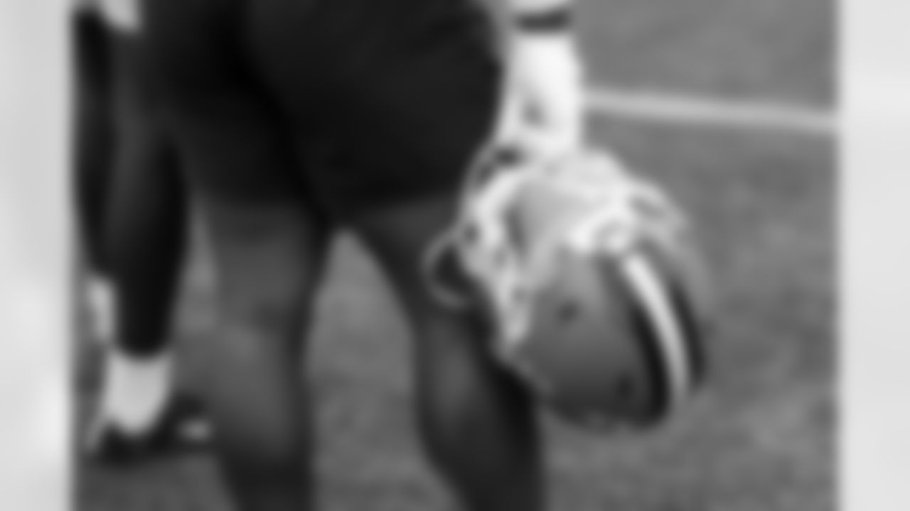 A helmet during the first day of OTAs at CrossCountry Mortgage Campus on May 27, 2025.