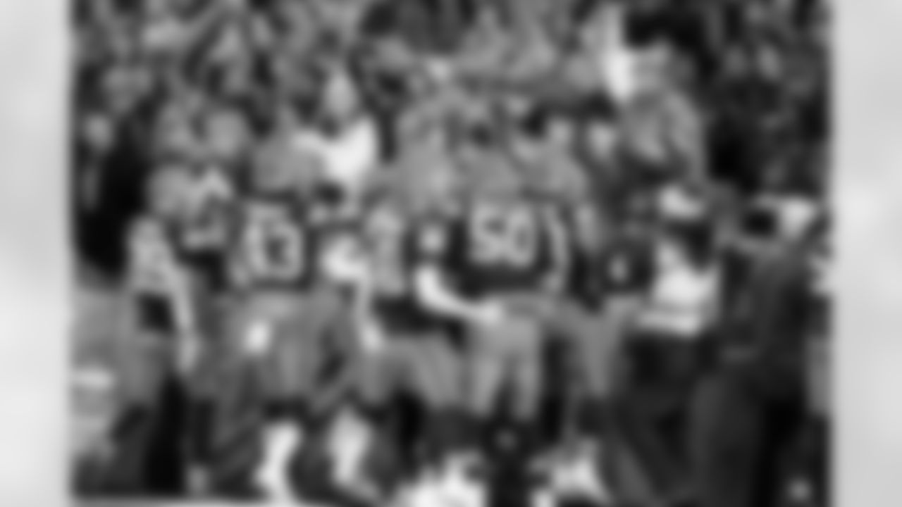 Wide receiver Kaden Davis (89), Linebacker Mohamoud Diabate (43), Safety Christopher Edmonds (41), and Long snapper Rex Sunahara (50) during a NFL football game between the Baltimore Ravens and Cleveland Browns on November 16, 2025 at Huntington Bank Field.