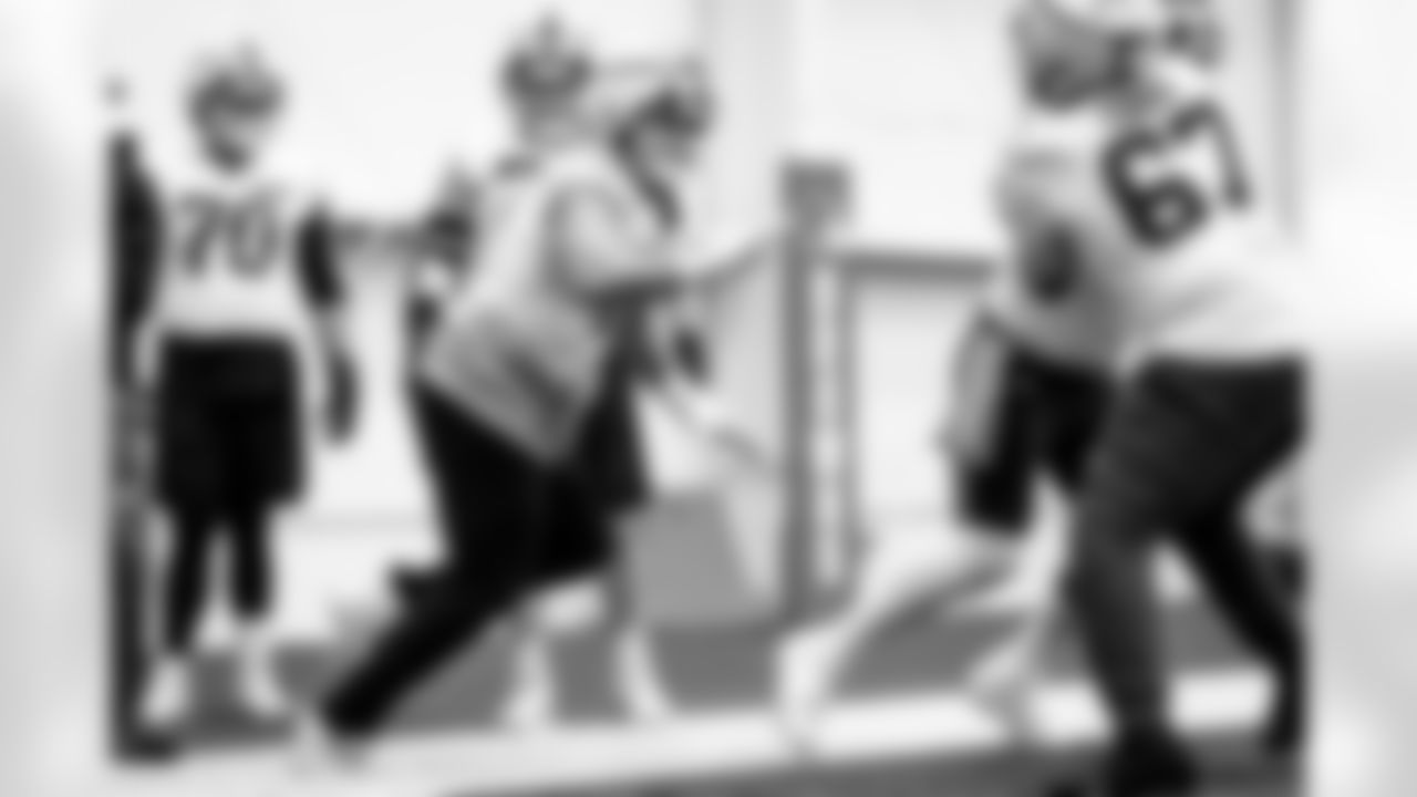 Offensive guard Wyatt Teller (77) during practice at CrossCountry Mortgage Campus on December 5, 2024.
