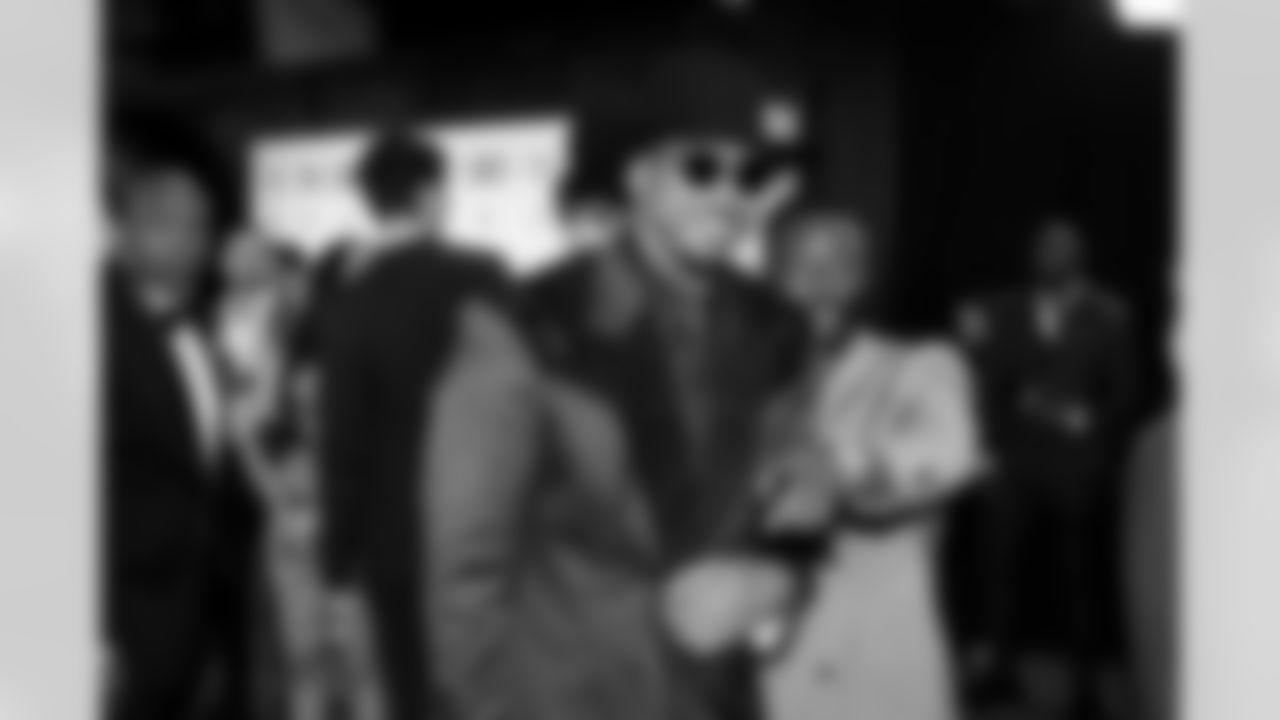 Defensive end Myles Garrett (95) on the red carpet before the 2026 NFL Honors at the Palace of Fine Arts in San Francisco on February 5, 2026.