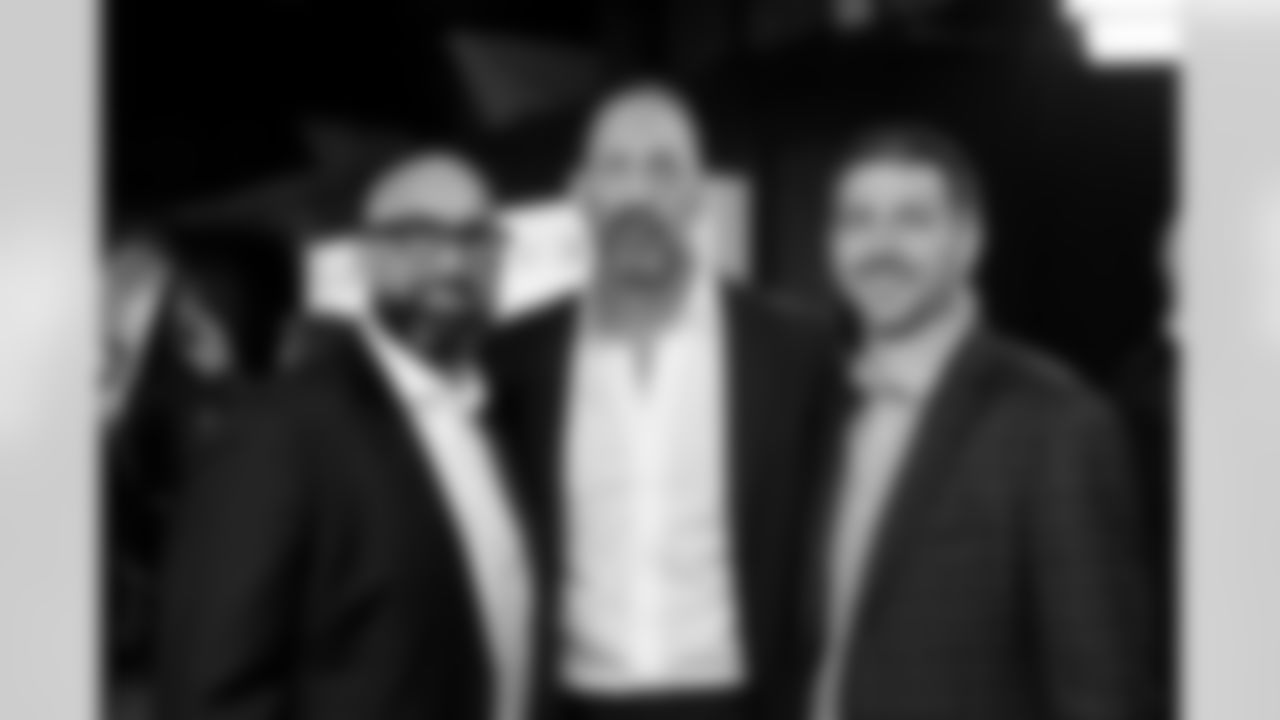 Chief Communications Officer Peter John-Baptiste, David Jenkins and Chief Marketing Officer Brent Rossi on the red carpet before the 2026 NFL Honors at the Palace of Fine Arts in San Francisco on February 5, 2026.