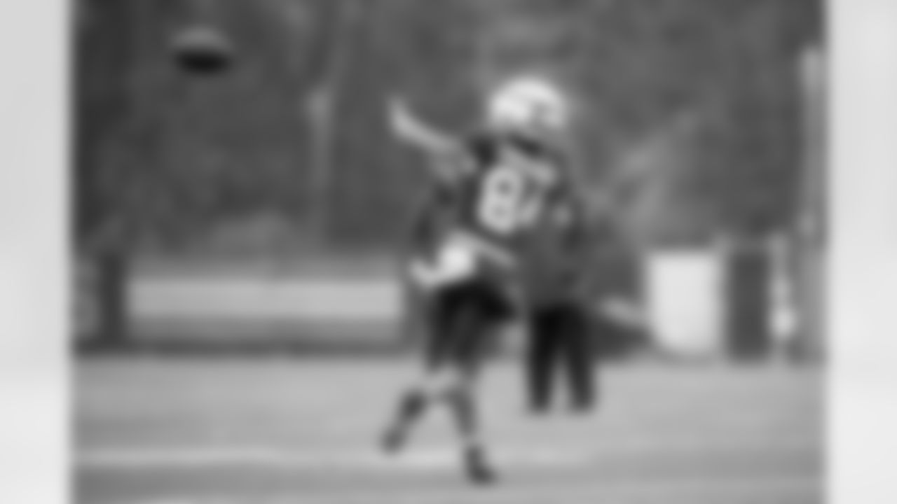 Wide receiver Gage Larvadain (84) during practice at CrossCountry Mortgage Campus on November 12, 2025.