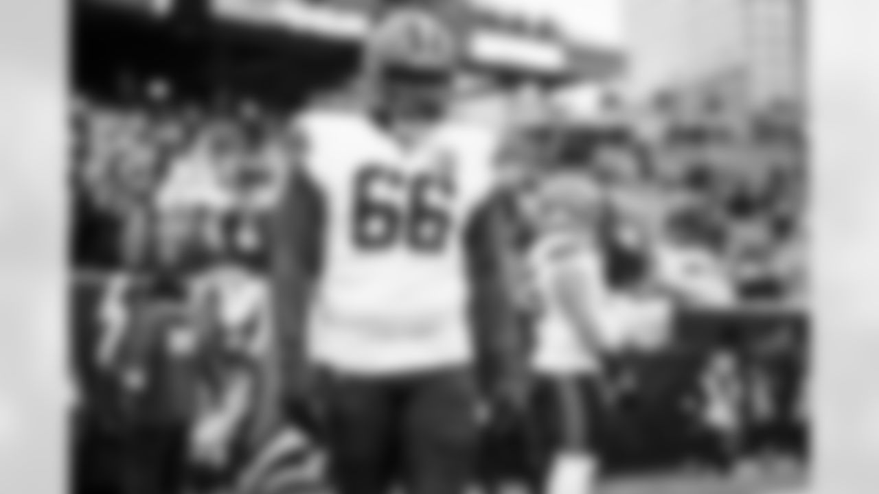 Offensive tackle James Hudson III (66) before a NFL football game between the Cleveland Browns and Cincinnati Bengals on January 7, 2024 at Paycor Stadium.