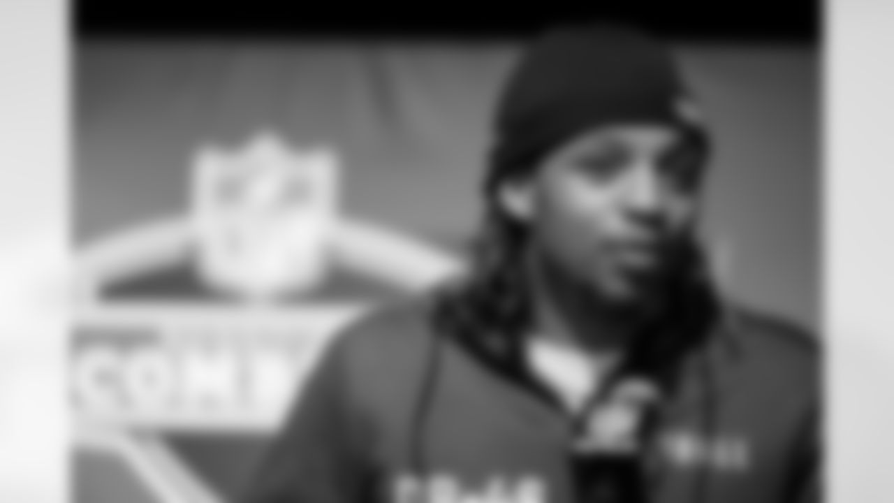 Ohio State defensive back Ronnie Hickman Jr. speaks during a press conference at the NFL football scouting combine in Indianapolis, Thursday, March 2, 2023. (AP Photo/Michael Conroy)