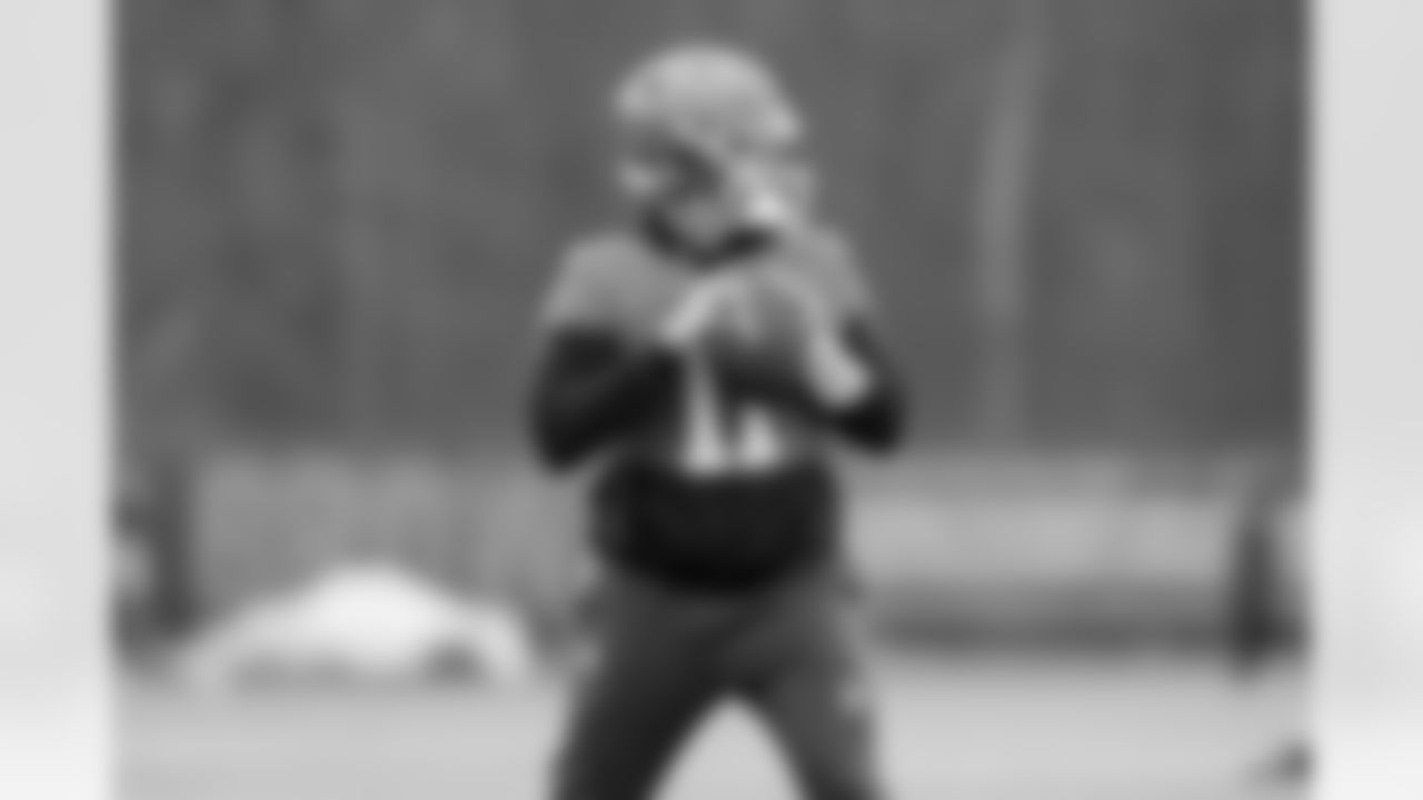 Quarterback Bailey Zappe (11) during practice at CrossCountry Mortgage Campus on December 26, 2025.