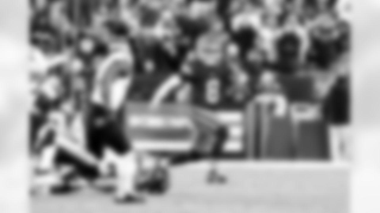 Quarterback Dillon Gabriel (8) during a NFL football game between the Baltimore Ravens and Cleveland Browns on November 16, 2025 at Huntington Bank Field.