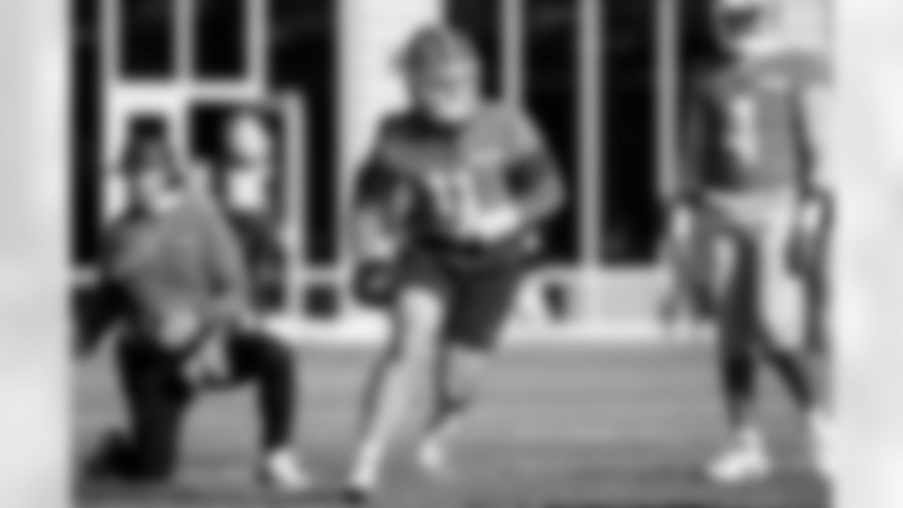 Quarterback Bailey Zappe (11) during practice at CrossCountry Mortgage Campus on December 18, 2025.