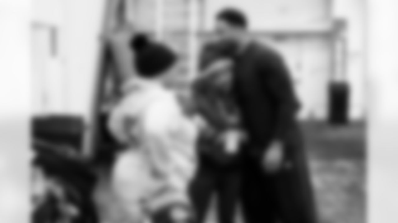 Defensive end Myles Garrett (95) donated Big Fig mattresses to Project ACT at CrossCountry Mortgage Campus on December 23, 2025.