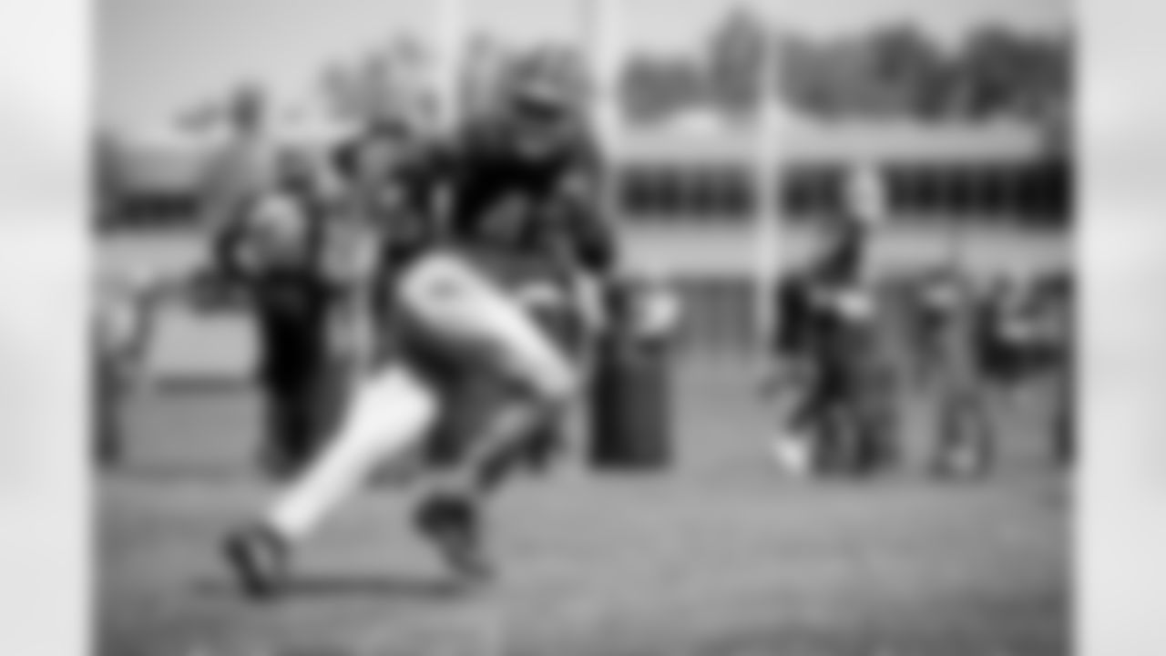 Linebacker Mohamoud Diabate (43) during OTA 1 at CrossCountry Mortgage Campus on May 21, 2024.