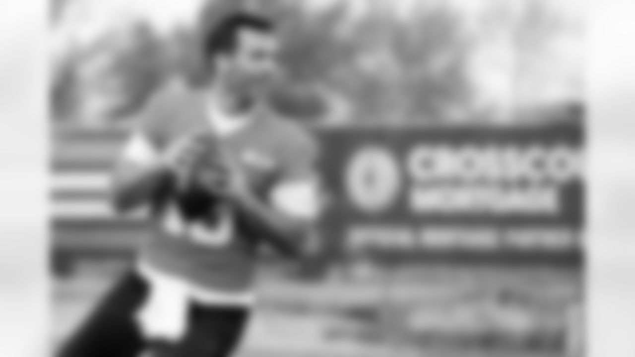 Quarterback Joe Flacco (15) during fieldwork in Phase II of the offseason at CrossCountry Mortgage Campus on May 6, 2025.