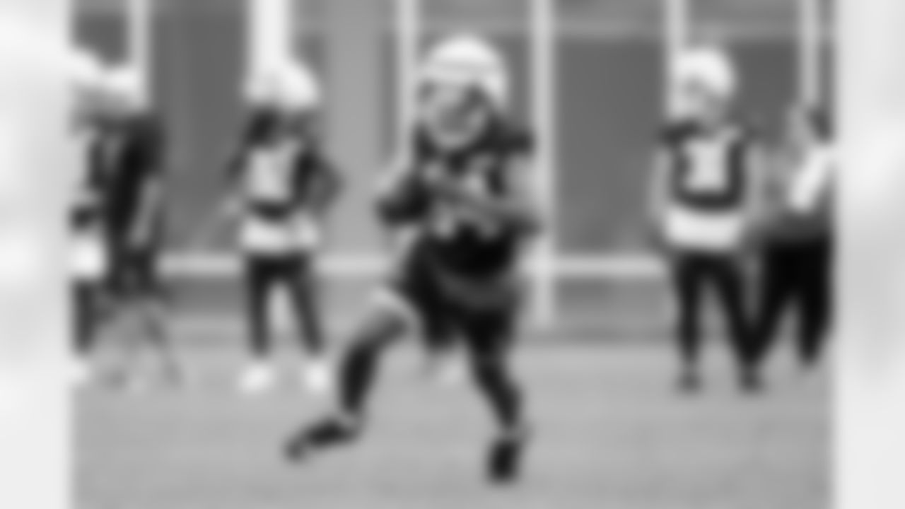 Wide receiver Gage Larvadain (84) during the second day of rookie workouts at CrossCountry Mortgage Campus on July 20, 2025.
