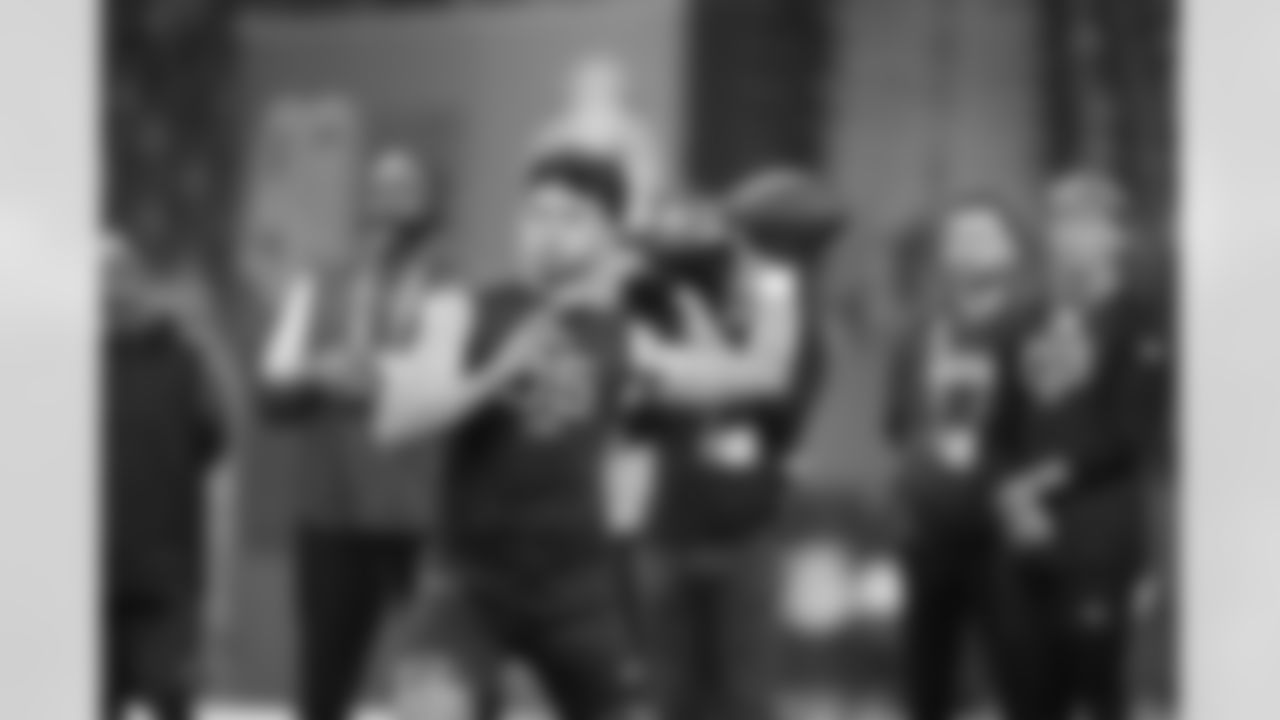 Oregon quarterback Dillon Gabriel runs a drill at the NFL football scouting combine in Indianapolis, Saturday, March 1, 2025. (AP Photo/Michael Conroy)