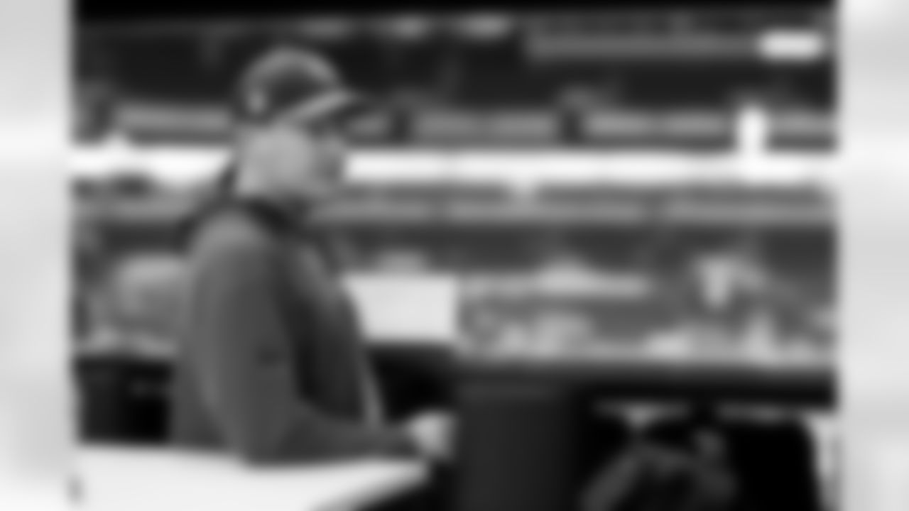 Linebackers Coach Jason Tarver in the Cleveland Browns suite at the 2026 NFL Combine on February 26, 2026 in Indianapolis, Indiana.