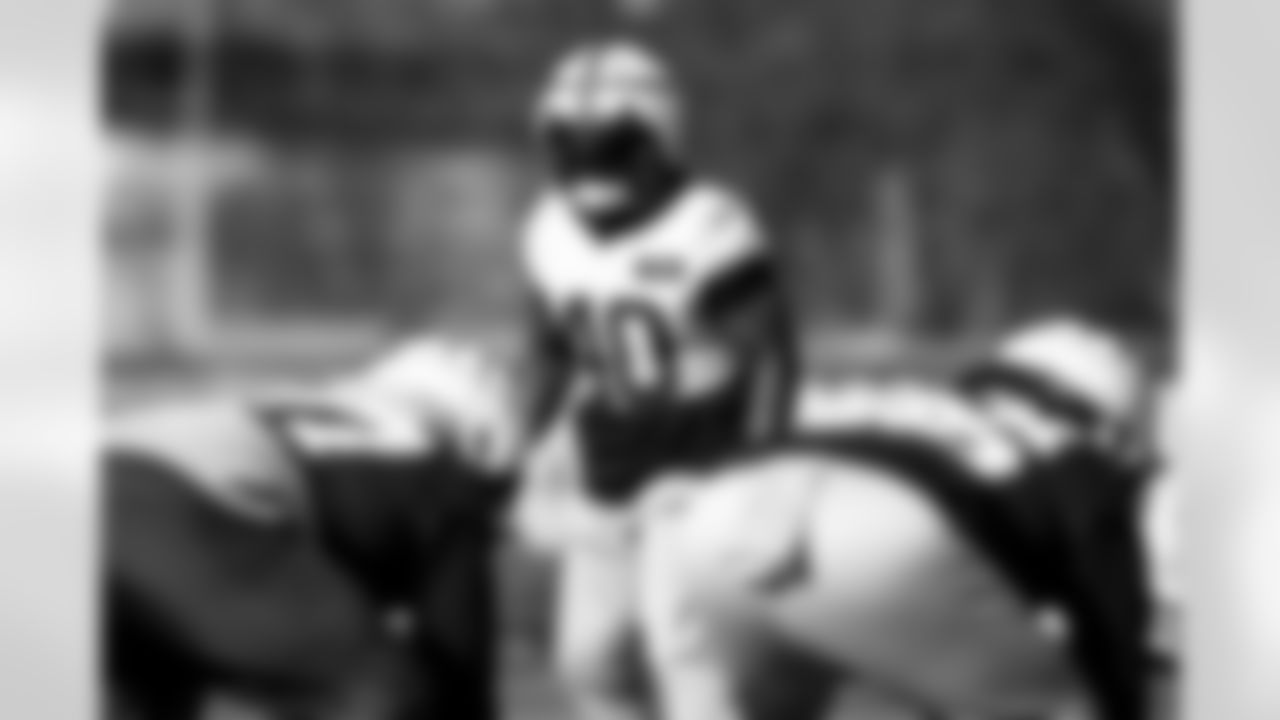 Linebacker Matthew Adams (40) during practice at CrossCountry Mortgage Campus on December 14, 2023.