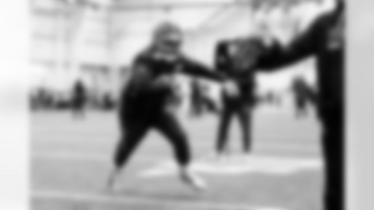 Defensive end K.J. Henry (90) during practice at CrossCountry Mortgage Campus on December 11, 2025.