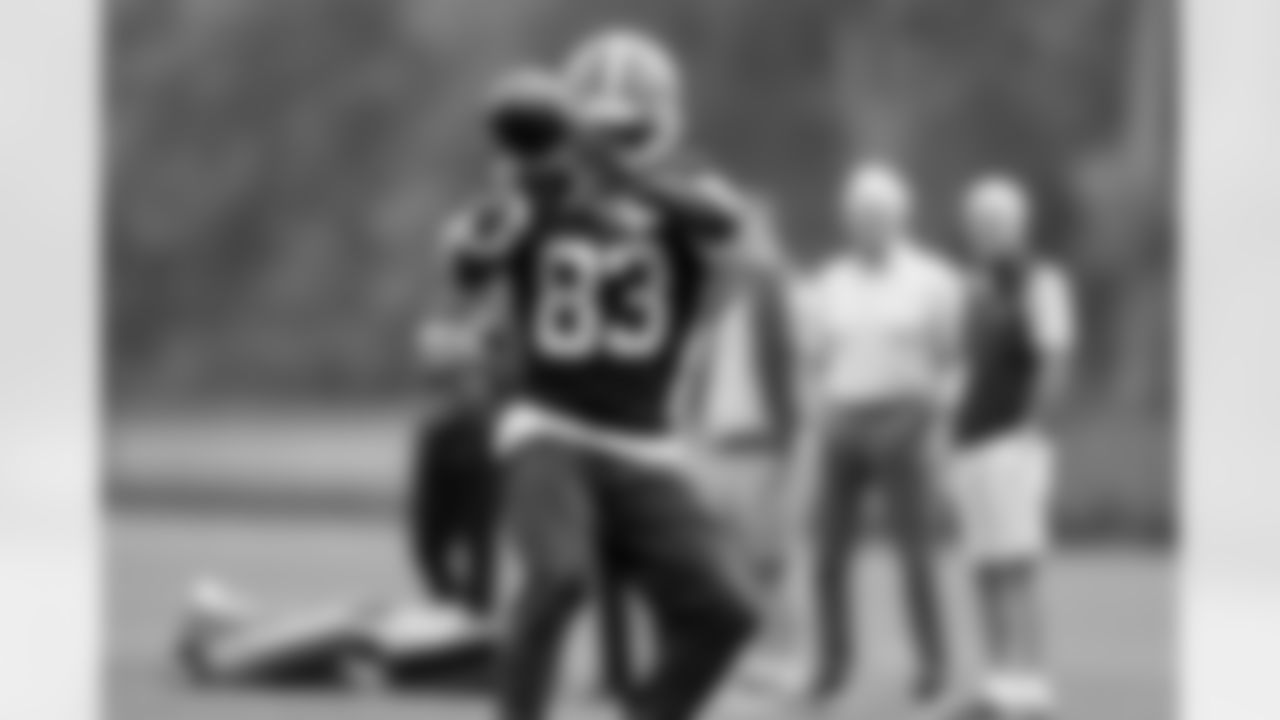 Wide receiver Ja'seem Reed (83) during the sixth day of OTAs at CrossCountry Mortgage Campus on June 6, 2025.