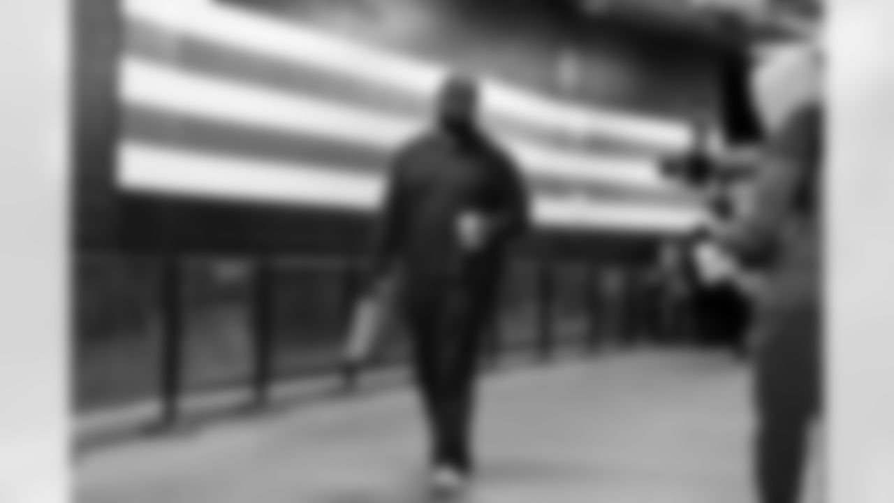 Defensive tackle Maurice Hurst II (97) before a NFL football game between the Buffalo Bills and Cleveland Browns on December 21, 2025 at Huntington Bank Field.