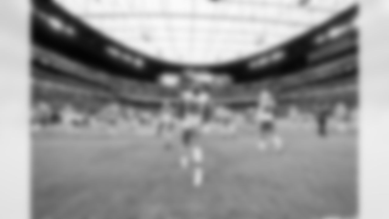 Defensive end Myles Garrett (95) before a NFL football game between the Cleveland Browns and Las Vegas Raiders on November 23, 2025 at Allegiant Stadium.