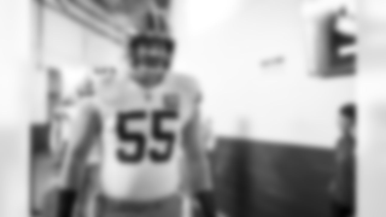 Center Ethan Pocic (55) before a NFL Wild Card playoff football game between the Cleveland Browns and Houston Texans on January 13, 2024 at NRG Stadium.