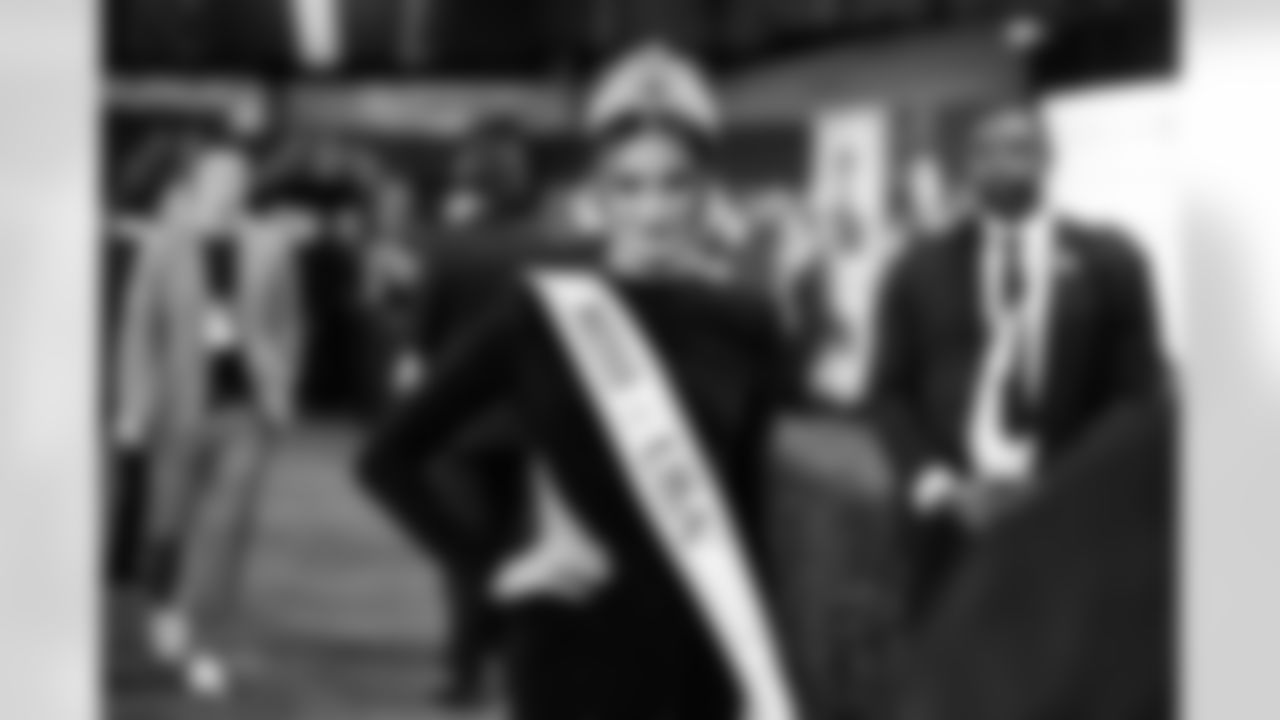 Miss USA Audrey Eckert on the red carpet before the 2026 NFL Honors at the Palace of Fine Arts in San Francisco on February 5, 2026.