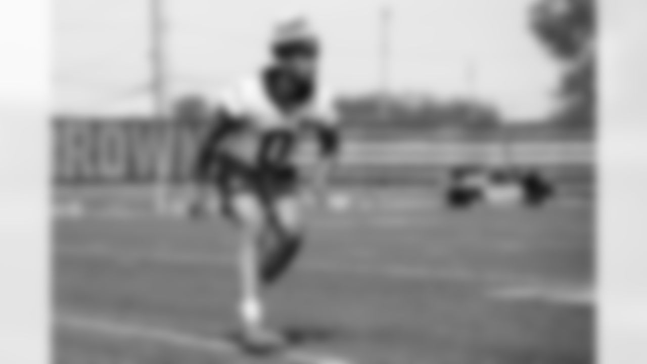 Cornerback Greg Newsome II (0) during fieldwork in Phase II of the offseason at CrossCountry Mortgage Campus on May 12, 2025.
