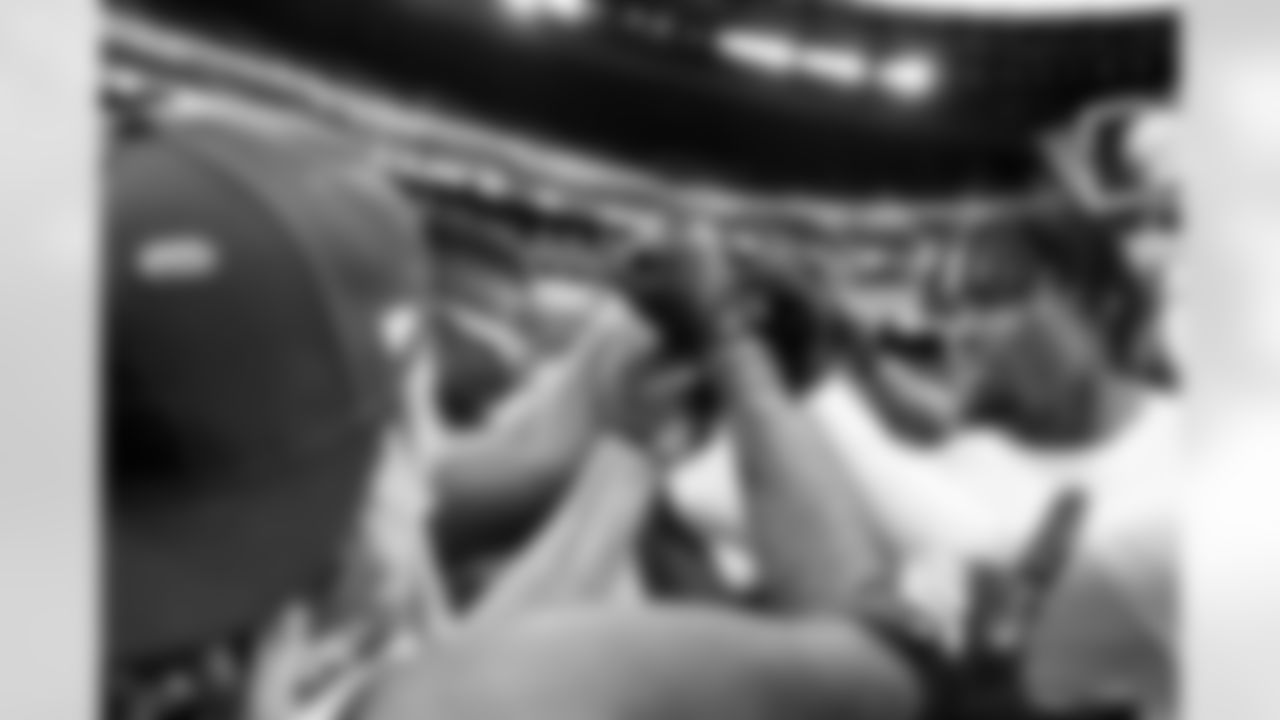 The offense before a NFL football game between the Cleveland Browns and Las Vegas Raiders on November 23, 2025 at Allegiant Stadium.