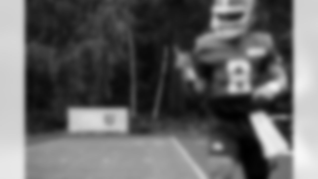 Quarterback Dillon Gabriel (8) during practice at The Grove Hotel on October 3, 2025.