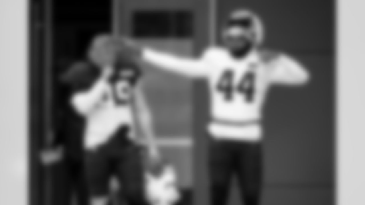 Tight end Harold Fannin Jr. (44) during practice at CrossCountry Mortgage Campus on November 19, 2025.