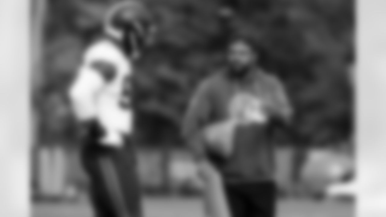 Assistant Defensive Line Coach Adam Morris during practice at CrossCountry Mortgage Campus on October 15, 2025.