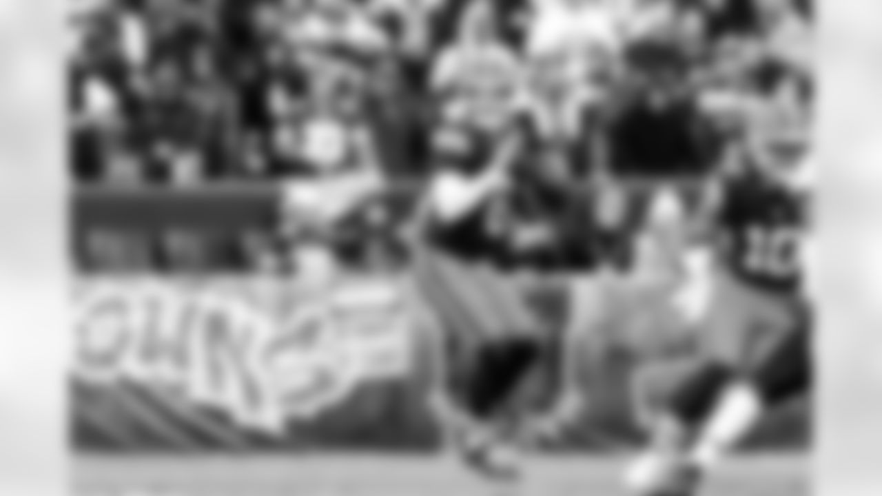 Quarterback Dillon Gabriel (8) during a NFL football game between the Baltimore Ravens and Cleveland Browns on November 16, 2025 at Huntington Bank Field.