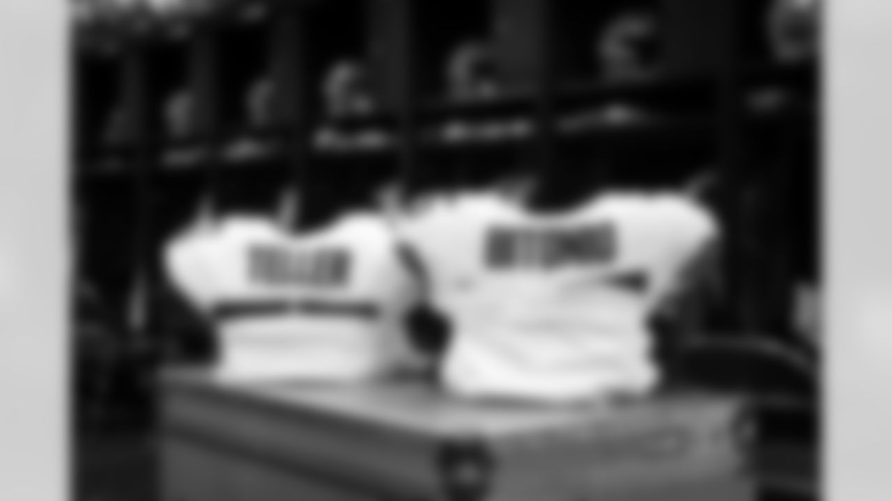 The locker room before a NFL Wild Card playoff football game between the Cleveland Browns and Houston Texans on January 13, 2024 at NRG Stadium.