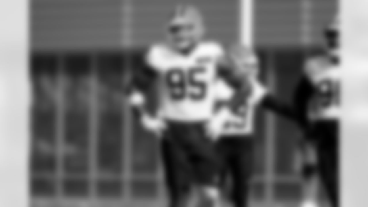 Defensive end Myles Garrett (95) during Day 4 of Training Camp at CrossCountry Mortgage Campus on July 26, 2025.