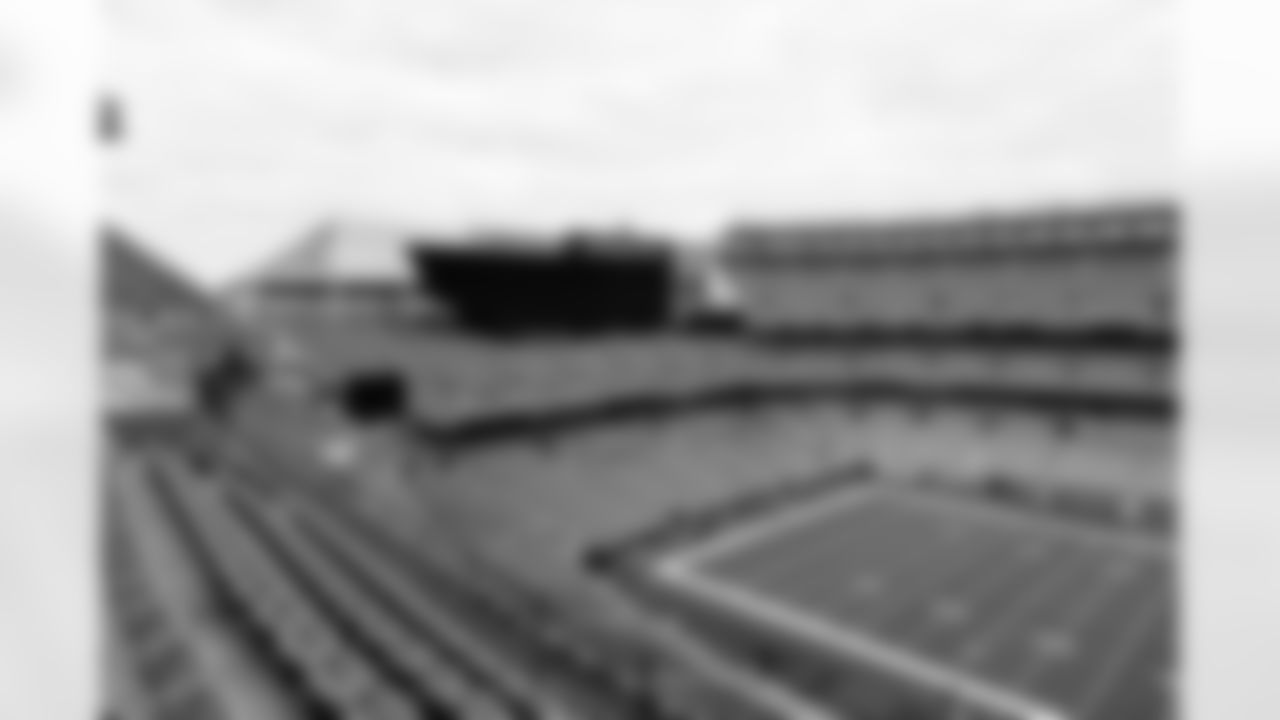 The stadium before a preseason NFL football game between the Los Angeles Rams and Cleveland Browns on August 23, 2025 at Huntington Bank Field.