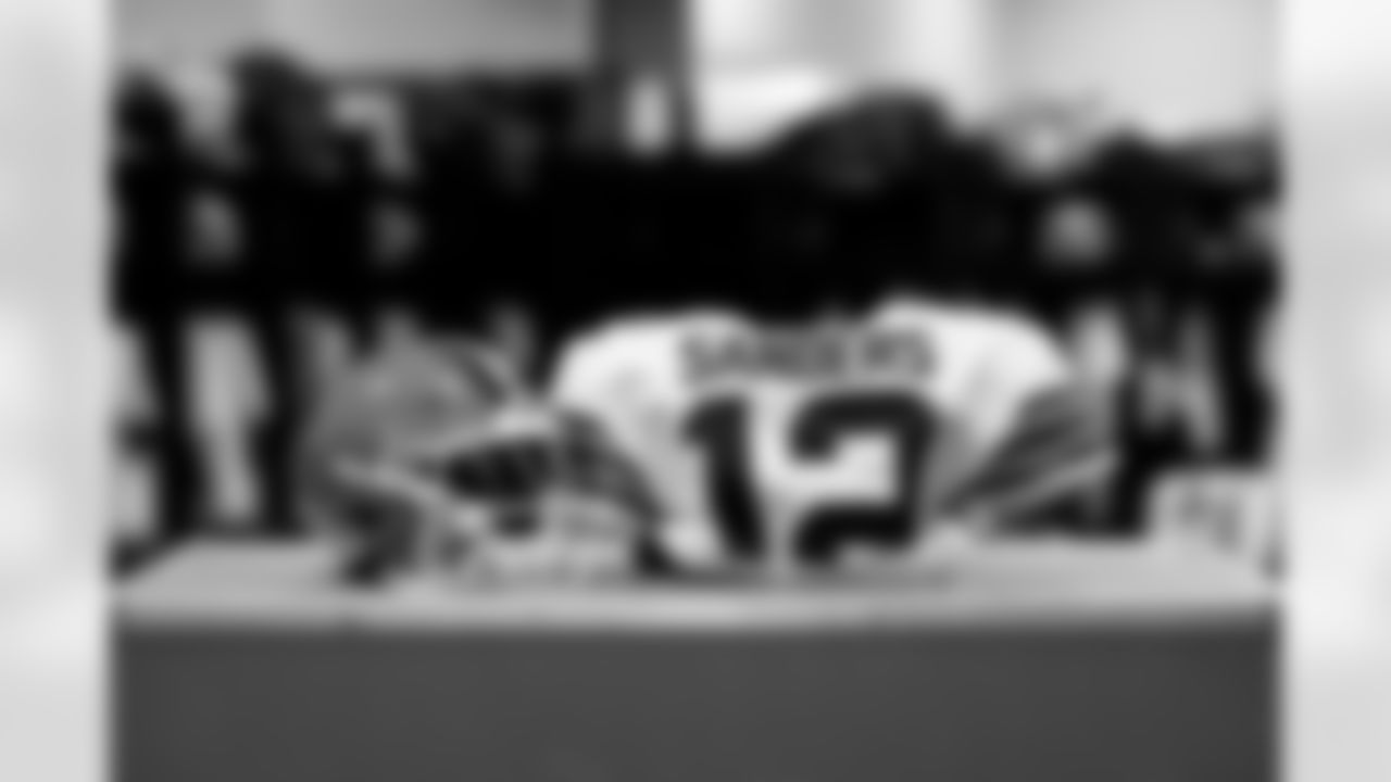 Quarterback Shedeur Sanders' helmet and jersey before a preseason NFL football game between the Cleveland Browns and Carolina Panthers on August 8, 2025 at Bank of America Stadium. The Browns won 30-10.
