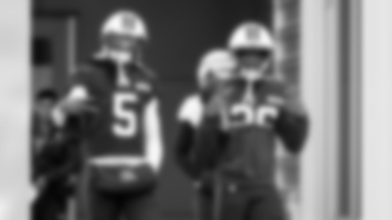 Safety Rayshawn Jenkins (5) and Cornerback Myles Harden (26) during practice at CrossCountry Mortgage Campus on November 19, 2025.