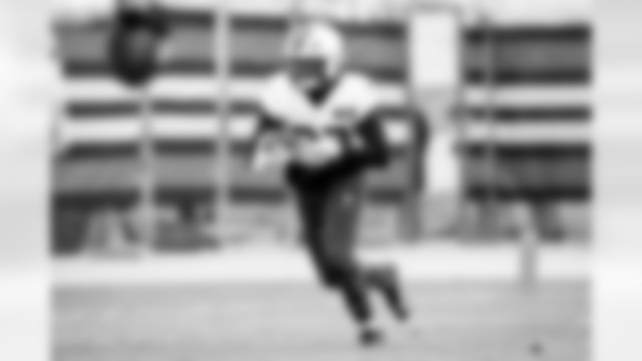 Running back Pierre Strong Jr. (20) during practice at CrossCountry Mortgage Campus on December 19, 2024.