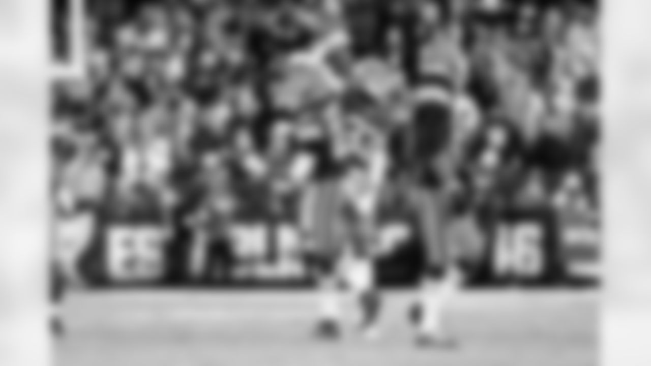 Cornerback Denzel Ward (21) and Safety Ronnie Hickman Jr. (33) during a NFL football game between the Baltimore Ravens and Cleveland Browns on November 16, 2025 at Huntington Bank Field.