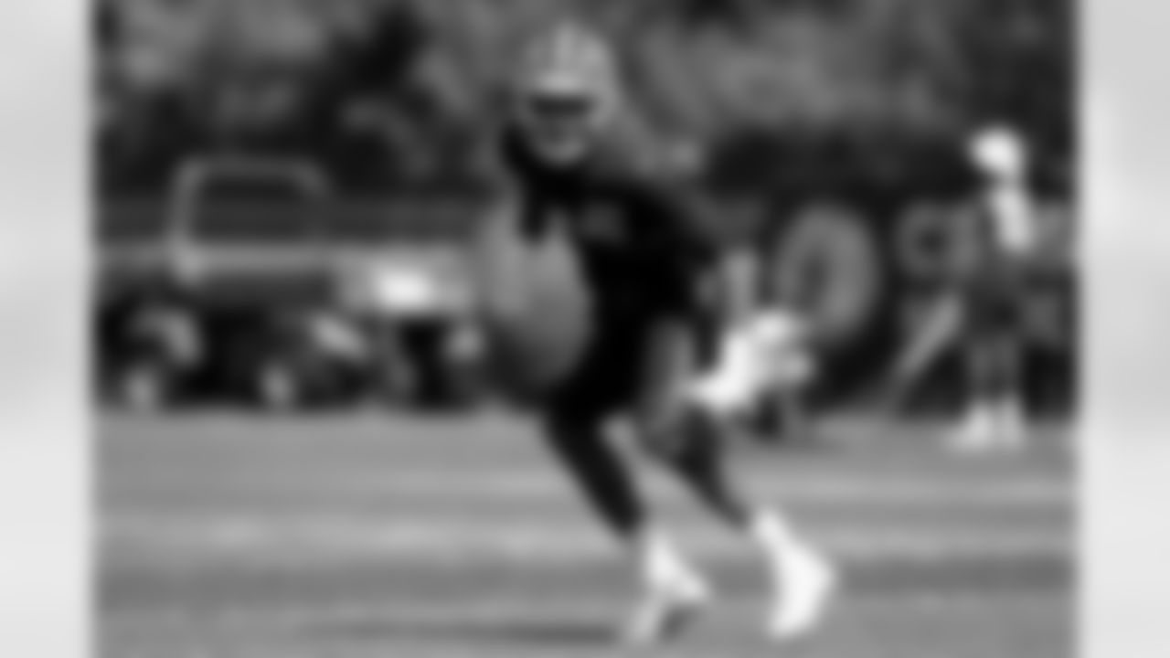 Linebacker Mohamoud Diabate (43) during practice at CrossCountry Mortgage Campus on September 10, 2025.