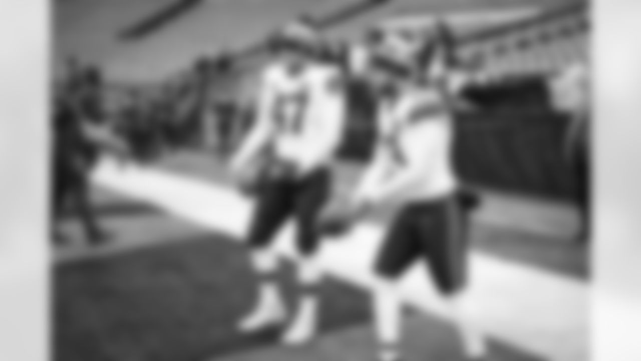 Long snapper Charley Hughlett (47) and Punter Corey Bojorquez (13) before a NFL football game between the Cleveland Browns and Cincinnati Bengals on January 7, 2024 at Paycor Stadium.